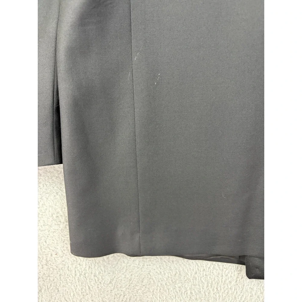 Ermenegildo Zegna Suit Jacket Mens 54 Black Wool Double Breasted Peak Lapel Men